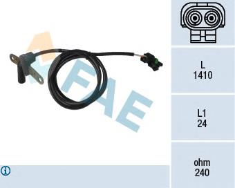 Sensor de posição (de revoluções) de cambota 79146 FAE