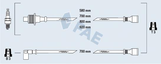 Fios de alta voltagem, kit 83380 FAE