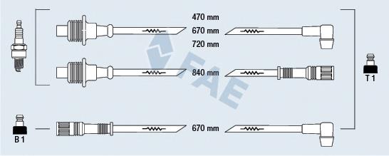 Fios de alta voltagem, kit 83320 FAE