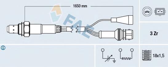 77109 FAE sonda lambda, sensor de oxigênio