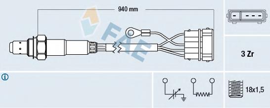 77112 FAE sonda lambda, sensor de oxigênio