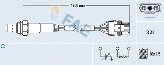 77120 FAE sonda lambda, sensor de oxigênio até o catalisador