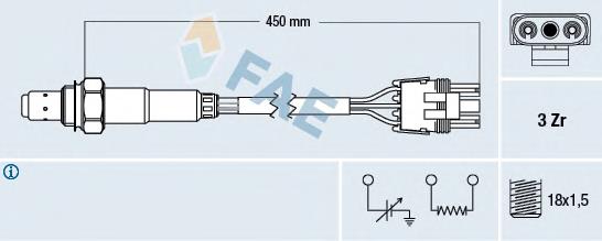 Sonda lambda, sensor de oxigênio 77117 FAE