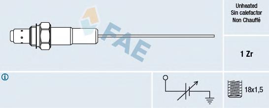 77001 FAE sonda lambda, sensor de oxigênio