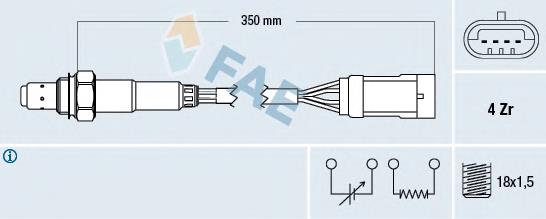 77152 FAE sonda lambda, sensor de oxigênio depois de catalisador