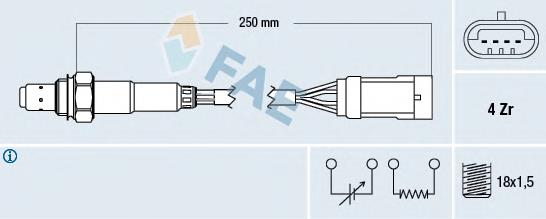 77151 FAE sonda lambda, sensor de oxigênio até o catalisador