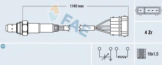 77130 FAE sonda lambda, sensor de oxigênio depois de catalisador