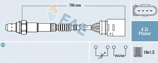 77141 FAE sonda lambda, sensor de oxigênio depois de catalisador