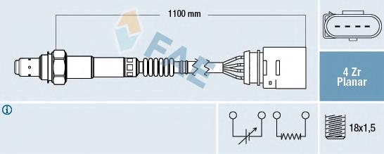 77143 FAE sonda lambda, sensor de oxigênio depois de catalisador