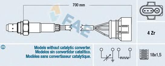 Sonda lambda, sensor de oxigênio 77135 FAE