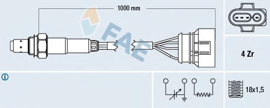 77137 FAE sonda lambda, sensor de oxigênio