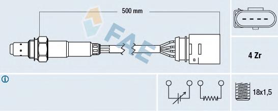 77138 FAE sonda lambda, sensor de oxigênio