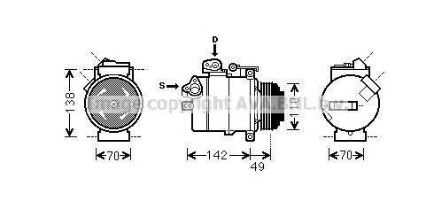 BWAK389 AVA compressor de aparelho de ar condicionado