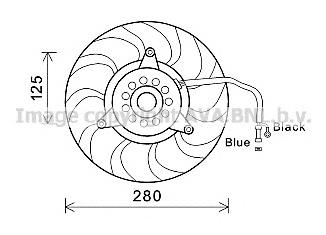 Ventilador elétrico de esfriamento montado (motor + roda de aletas) Audi A6 4A5