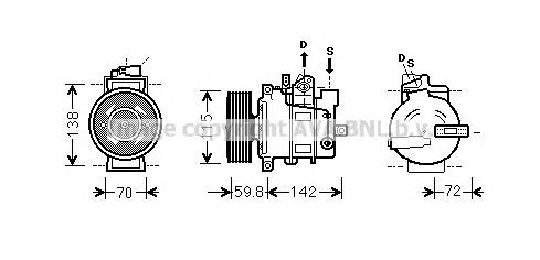 Компрессор кондиционера AIK343 AVA