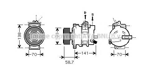 Компрессор кондиционера AIK287 AVA