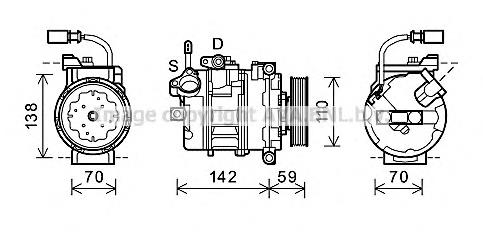 Компрессор кондиционера AIK340 AVA