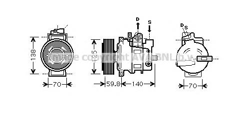 Компрессор кондиционера AIK295 AVA