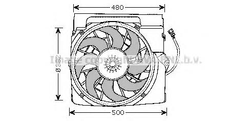 BW7511 AVA difusor do radiador de aparelho de ar condicionado, montado com roda de aletas e o motor