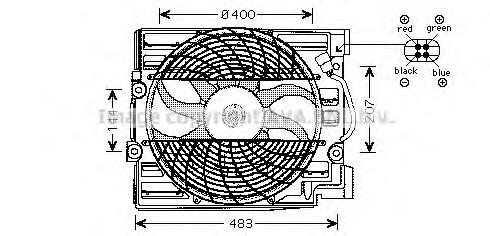 BW7509 AVA ventilador elétrico de aparelho de ar condicionado montado (motor + roda de aletas)