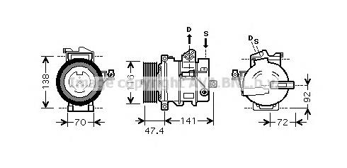 Компрессор кондиционера AUK188 AVA