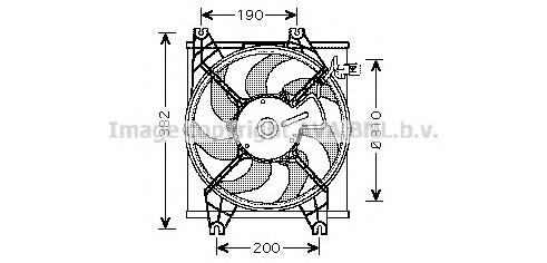 Ventilador elétrico de aparelho de ar condicionado montado (motor + roda de aletas) HY7524 AVA