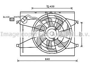 KA7523 AVA difusor do radiador de esfriamento, montado com motor e roda de aletas