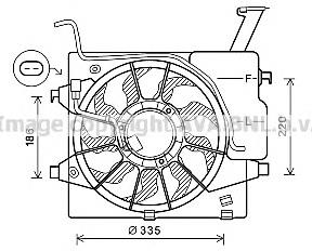 253801Y050 Hyundai/Kia difusor do radiador de esfriamento, montado com motor e roda de aletas