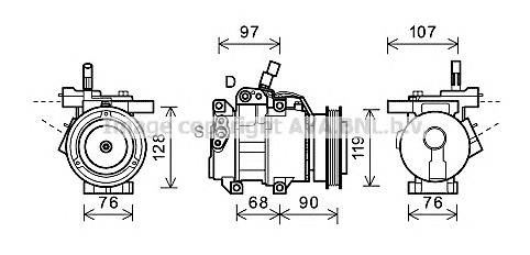 KAK161 AVA compressor de aparelho de ar condicionado