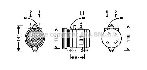 Компрессор кондиционера HYK013 AVA