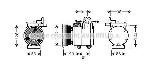 Компрессор кондиционера HYK221 AVA