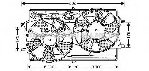 FD7510 AVA difusor do radiador de esfriamento, montado com motor e roda de aletas