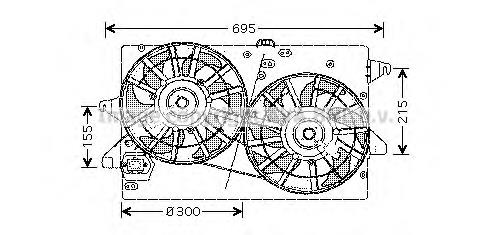 FD7503 AVA difusor do radiador de esfriamento, montado com motor e roda de aletas