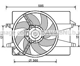 FD7551 AVA difusor do radiador de esfriamento, montado com motor e roda de aletas