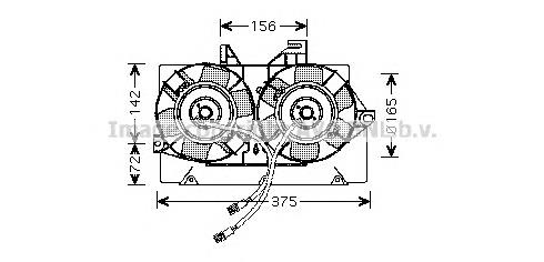 FD7539 AVA difusor do radiador de aparelho de ar condicionado, montado com roda de aletas e o motor