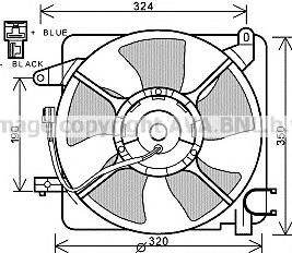 DW7519 AVA Диффузор радиатора охлаждения в сборе с мотором