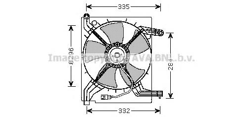 DW7506 AVA difusor do radiador de aparelho de ar condicionado, montado com roda de aletas e o motor