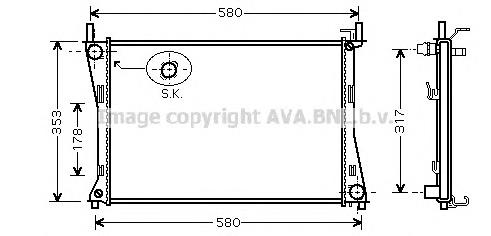 Радиатор охлаждения двигателя AVA FD2325 цена, от 47.19 USD