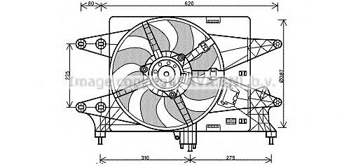 FT7559 AVA difusor do radiador de esfriamento, montado com motor e roda de aletas