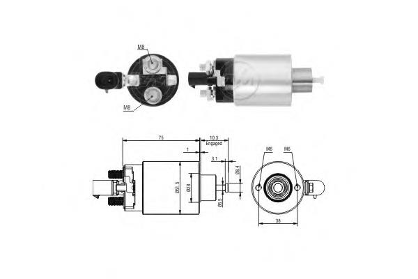 Втягивающее реле стартера ZM6695 ERA