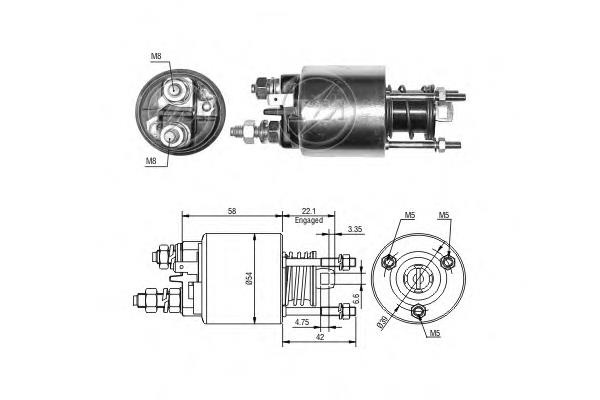 9948875 Fiat/Alfa/Lancia relê retrator do motor de arranco