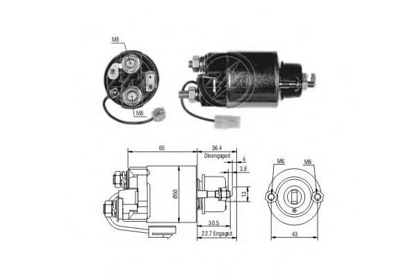 Реле втягивающее стартера ERA ZM704