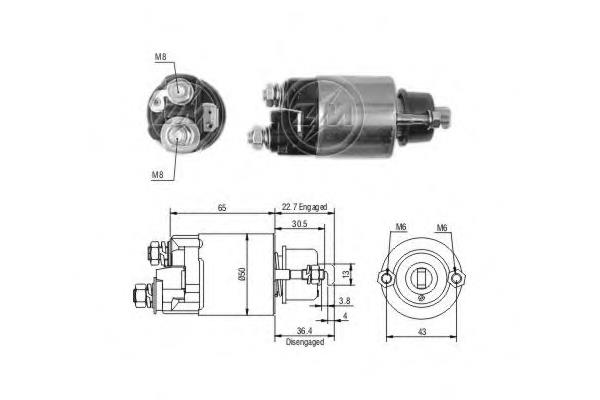 ZM706 ERA relê retrator do motor de arranco