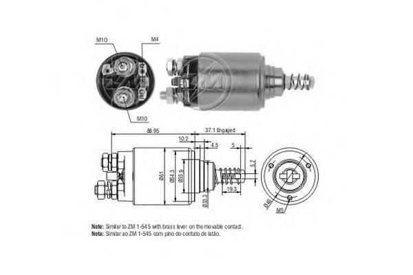 Relê retrator do motor de arranco ZM649 ERA