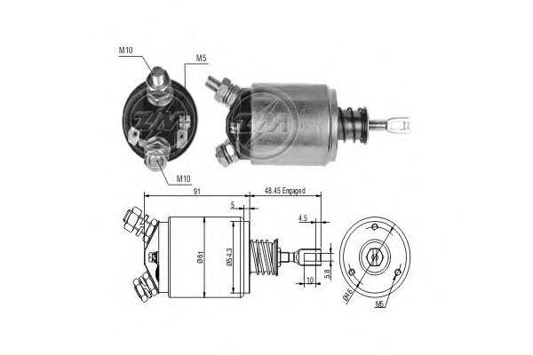 3055414R92 International relê retrator do motor de arranco