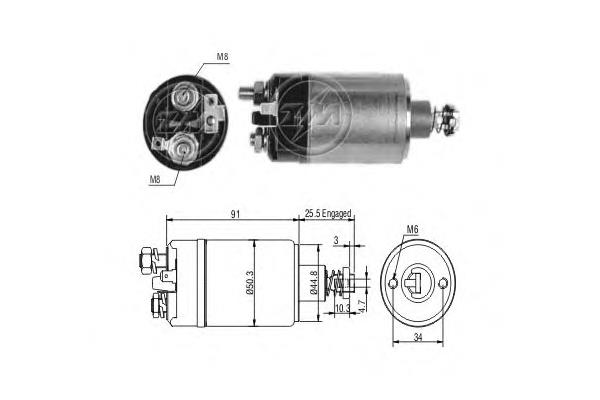 626 ZM relê retrator do motor de arranco