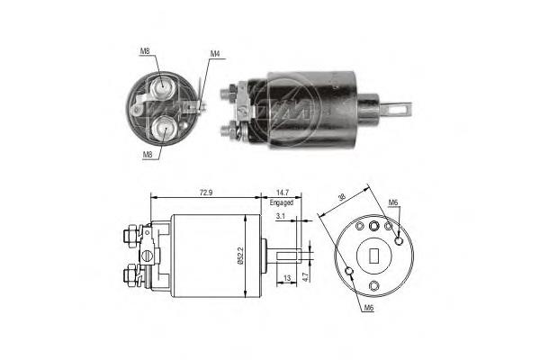 ZM780 ERA relê retrator do motor de arranco