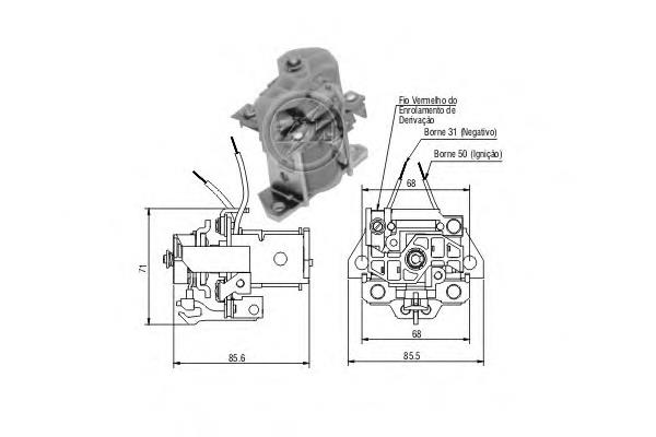 0331101012 Bosch relê retrator do motor de arranco