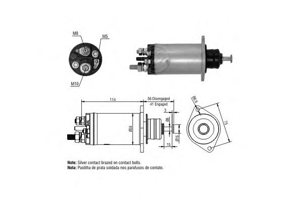 Relê retrator do motor de arranco ZM2818 ZM