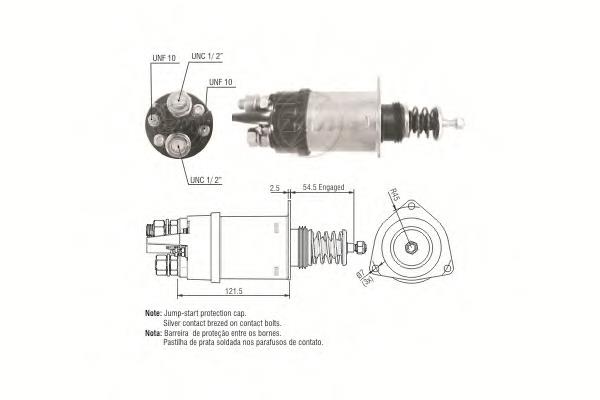 Relê retrator do motor de arranco 233869 Cargo